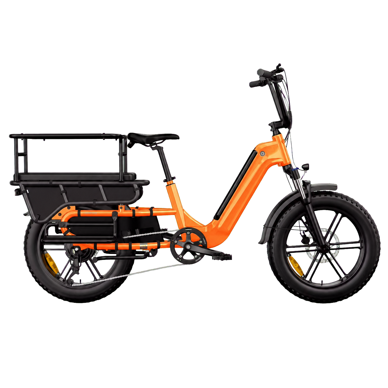 eRides Hove CargoBike in Orange, Seitenansicht